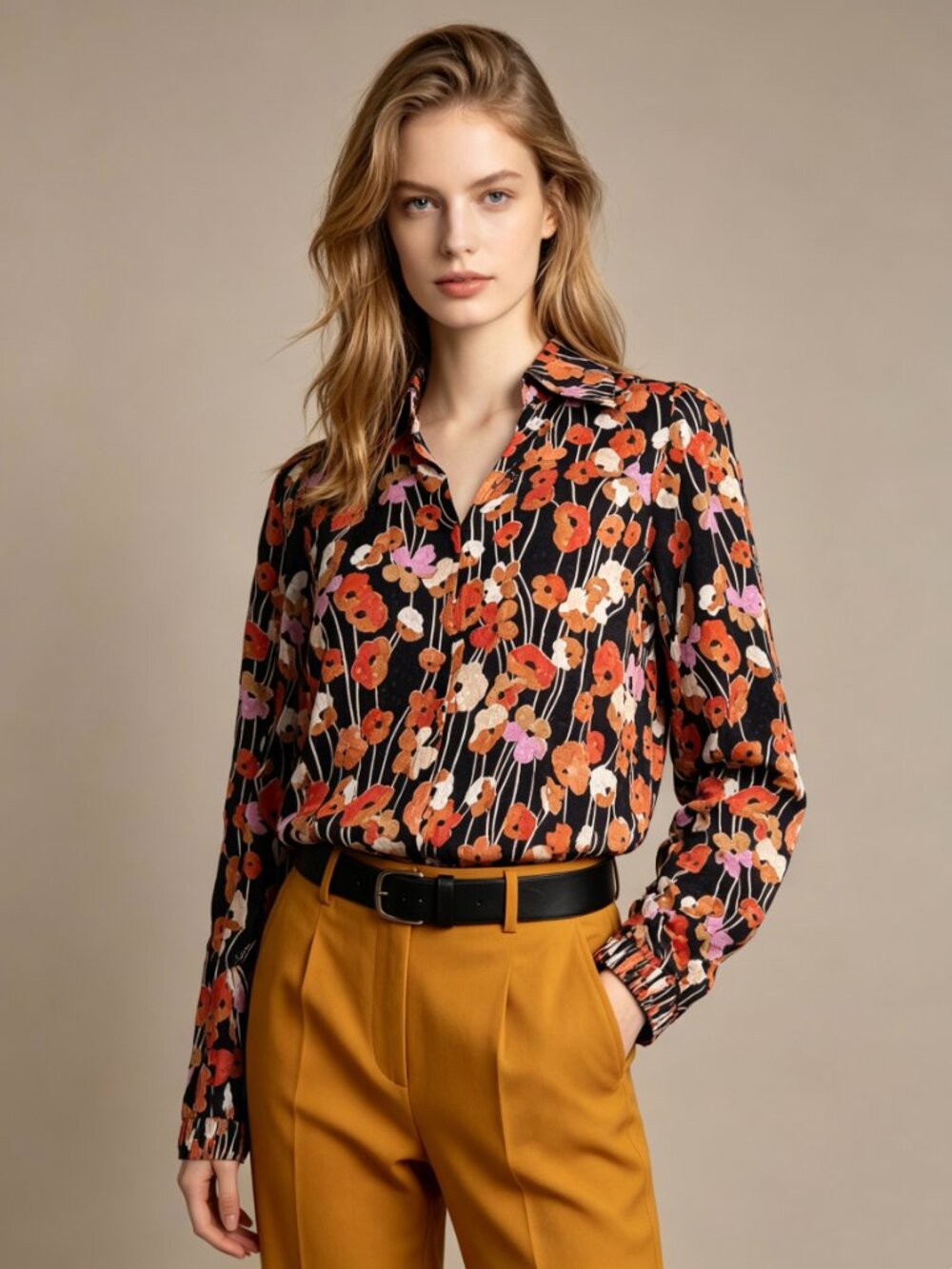 $375 NWOT See By Chloé Floral Top Blouse Shirt Long Sleeve Size 38 Pullover